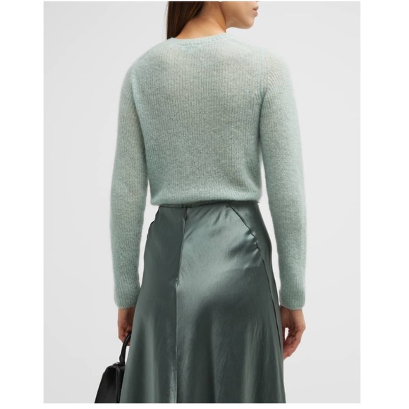 COPY - Vince Brushed Cashmere Wool Blend Crewneck Sweater in Mint Glass - Picture 10 of 13